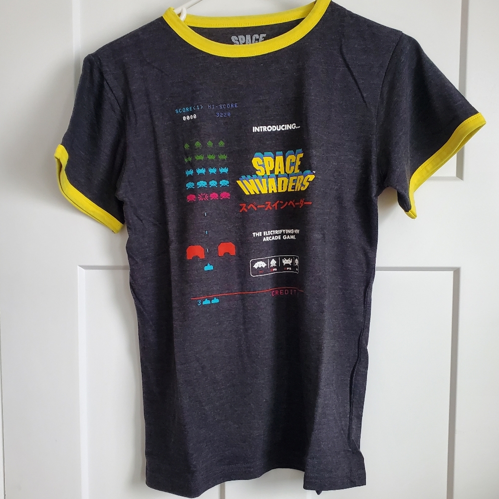 NWT Space Invaders Ringer Tee Women's Size Small